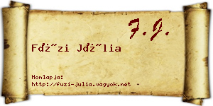 Füzi Júlia névjegykártya