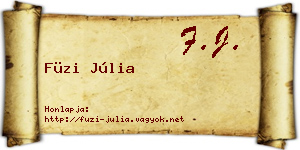 Füzi Júlia névjegykártya
